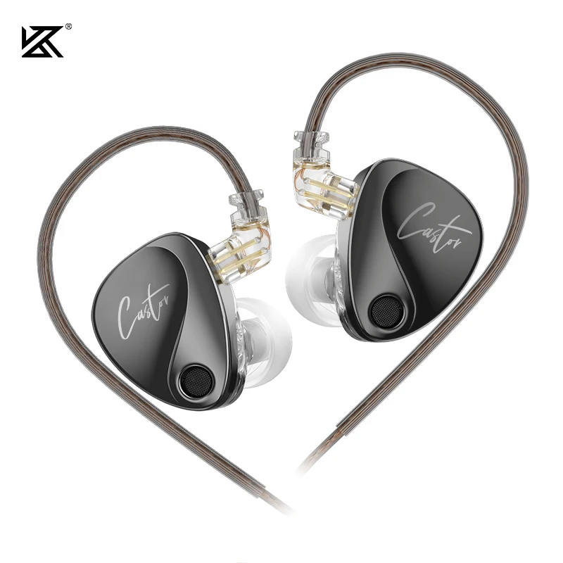 KZ Castor IEM in Ear Earphones Dual-Dynamic Driver Tuning Noise Isolating HiFi Wired Headphones