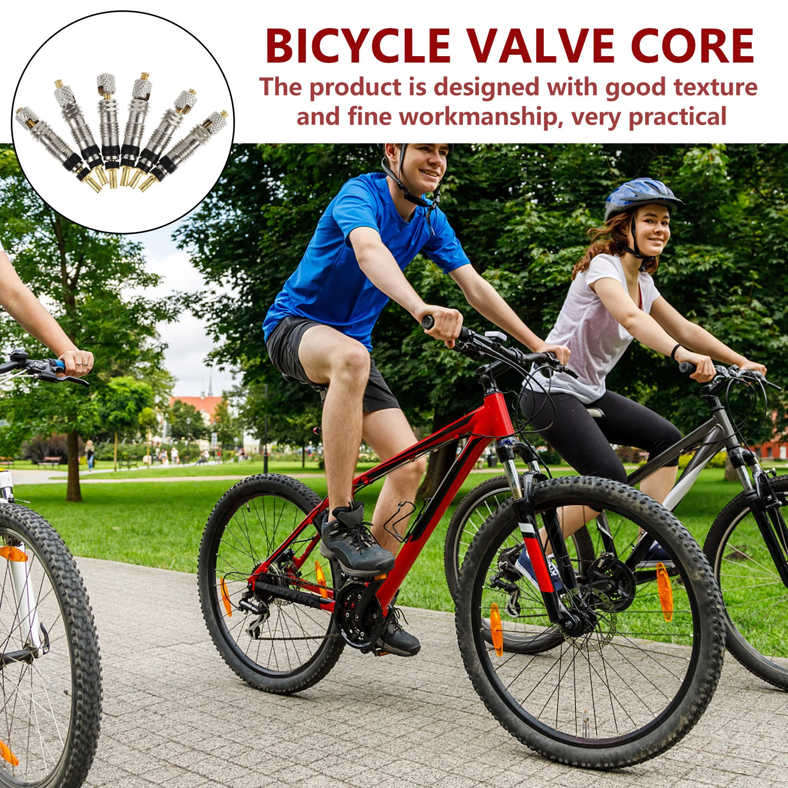 

6pcs French Core Stem Tubeless Repair Tool Stem Brass Alloy Repair Tool Durable Bike Maintenance Tubeless Core Kit