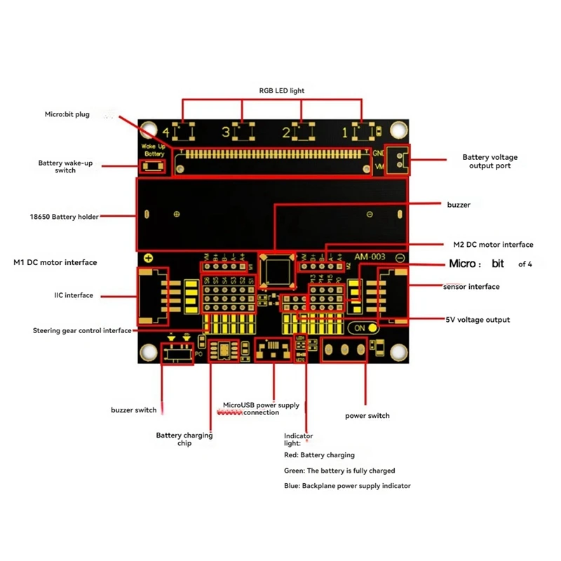 마이크로 비트 로보트비트 V2.0 확장 보드, 파이썬 프로그래밍, 마이크로 비트 프로그래밍 확장 보드 모듈
