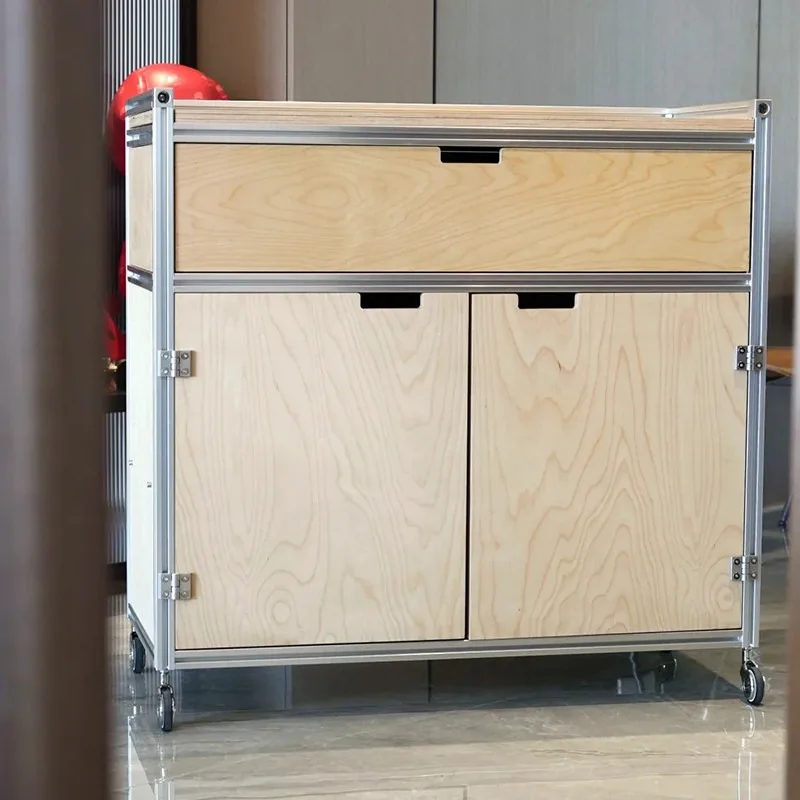 Multifunctional locker birch ocean board hotel mobile living room tea and wine cabinet integrated