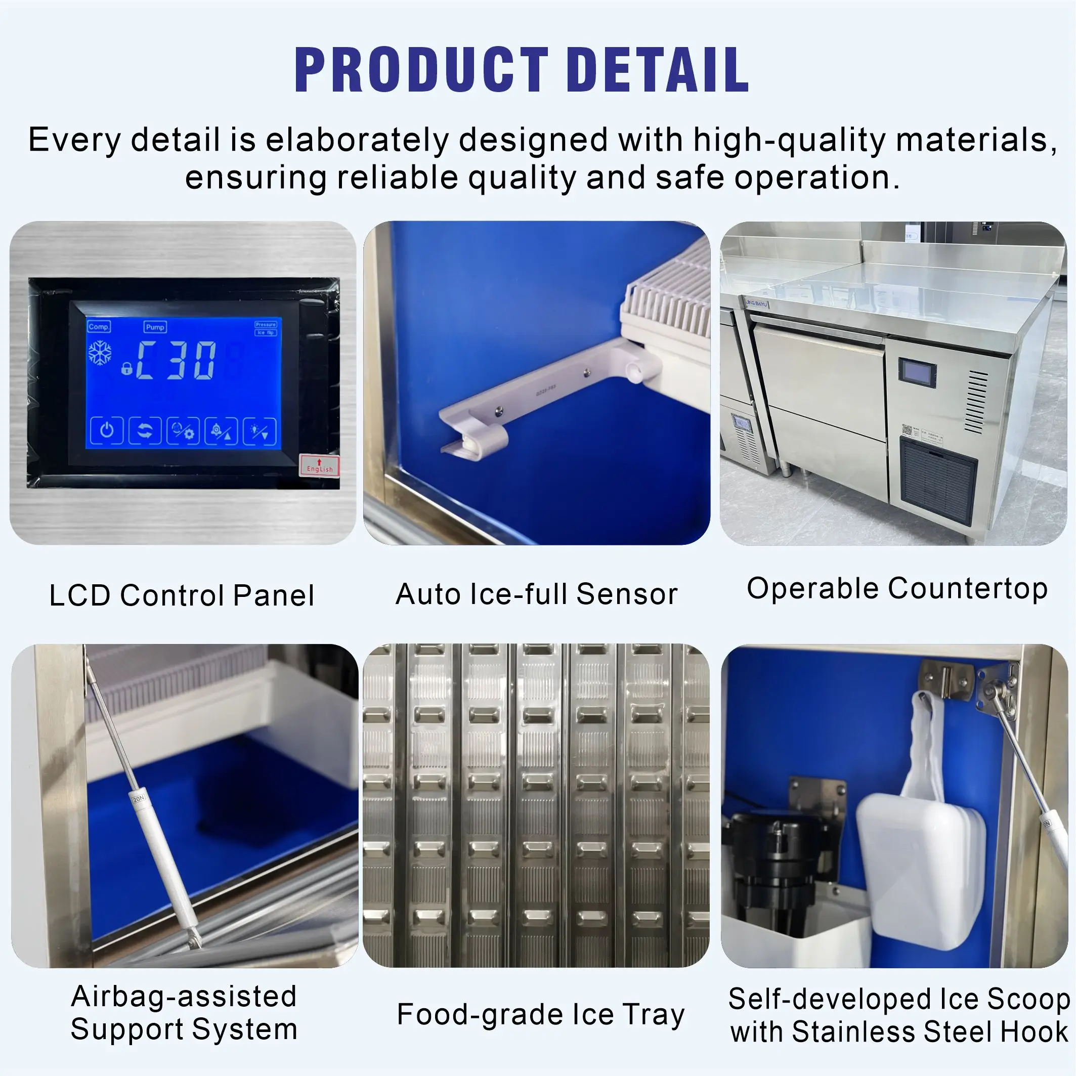 KF-200A(Y) Crescent Ice Maker Machine 100kg 24H Ice Making Air Cooled Electric Easy Operate Cafe Shop Ice Machine