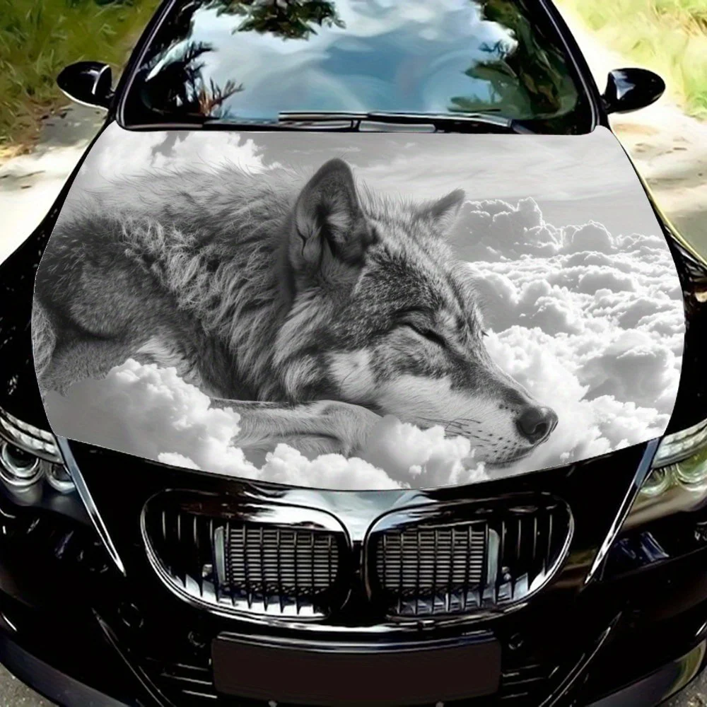 

Wolves Sleep on The Clouds Car Hood Wrap Color Vinyl Sticker Truck Graphic Bonnet Auto Accessories Decoration Decal Gift