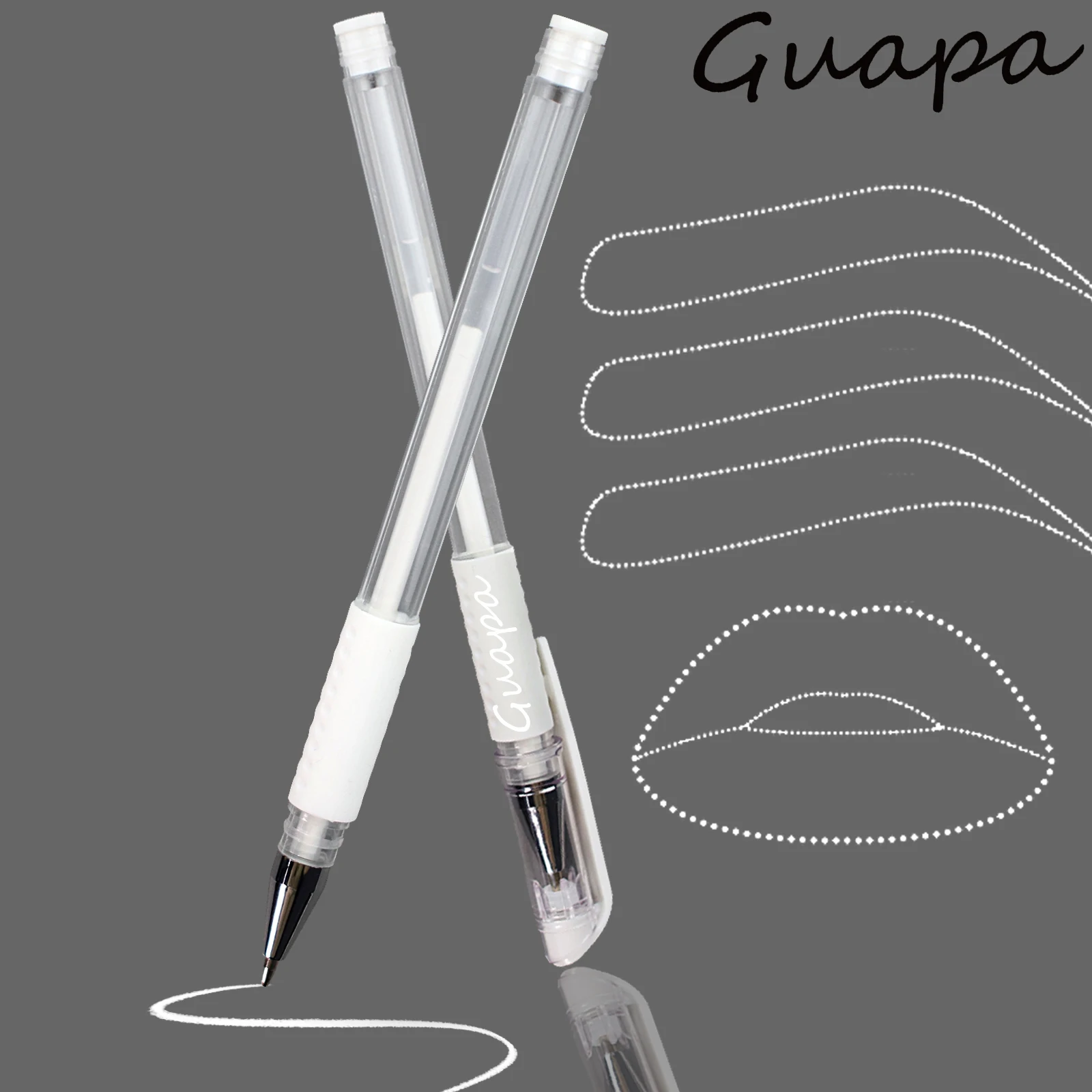 Stylo marqueur pour sourcils, 2 pièces, accessoires de tatouage, Microblading, peau chirurgicale, fournitures de maquillage Permanent, outil de traçage chirurgical blanc
