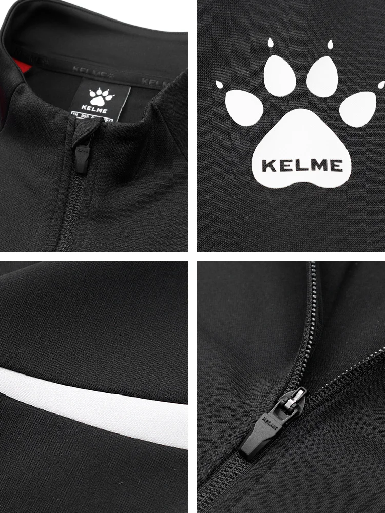 Kelme Football Training Jacket Męska jesienna nowa sportowa kurtka z dzianiny ze stójką Sportowa kurtka wiatroszczelna do biegania