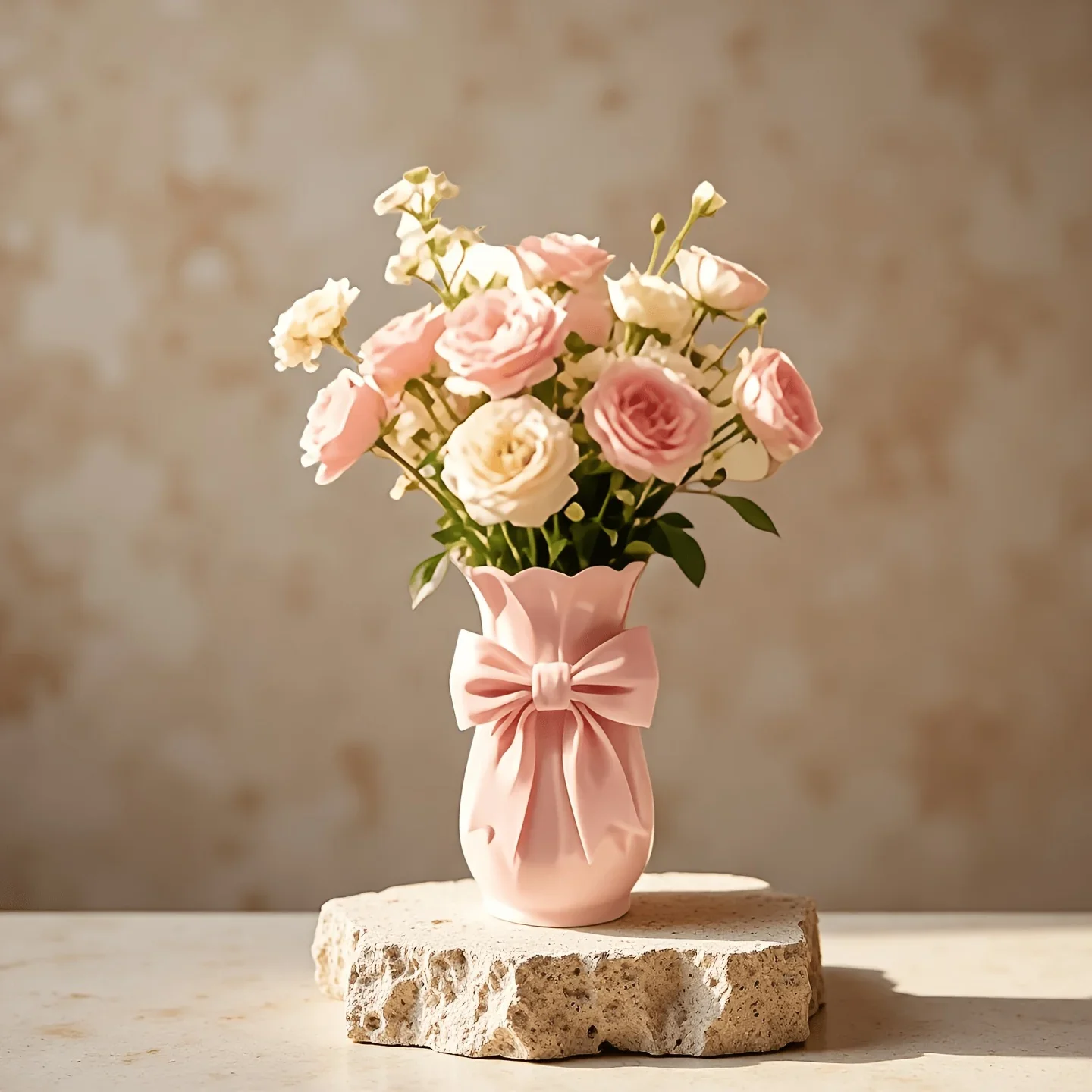 3D Printed Bow Shaped Multifunctional Decor Bottle Dual Use Flower Vase Stand And Desktop Stationery Pen Holder Decor