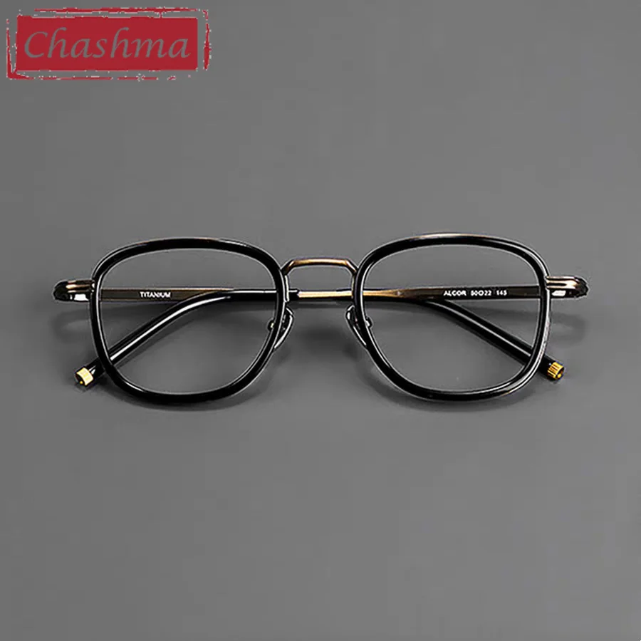 

Chashma Prescription Glasses Optical Progressive Men Women Fashion Acetate with Pure Titanium Myopia Spectacle Eyeglasses Frames