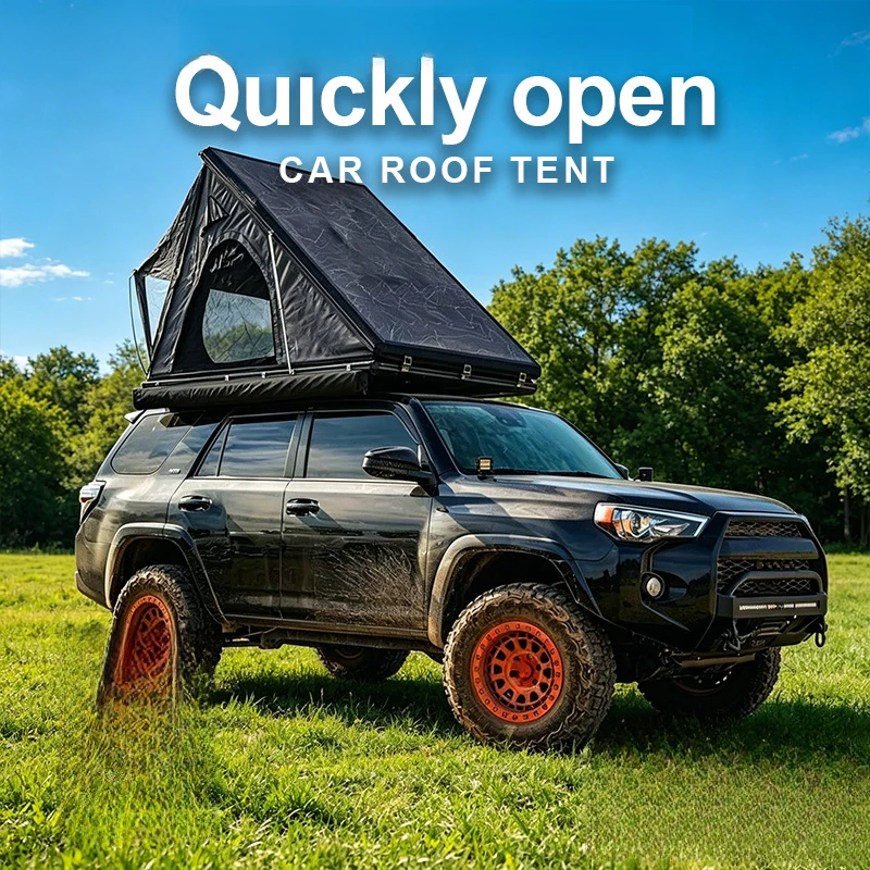 High Quality Hydraulic Automatic Aluminum Alloy Double Layer Triangle Folding Car Roof Tent Four Season Waterproof For SUV Outdo