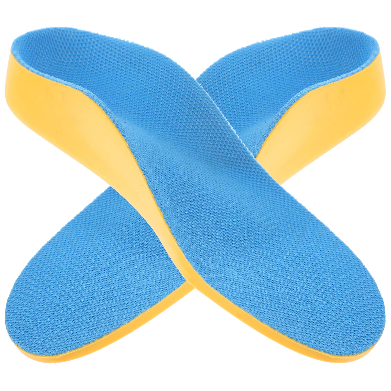 1 زوج قوس دعم النعال تقويم العظام المسطحة للأطفال حجم 33-35 الأزرق الأصفر قوس إدراج تنفس نعال حذاء مريح #6
