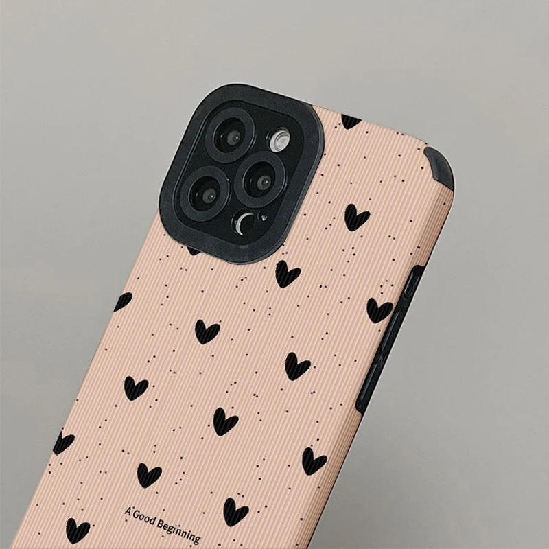 Custodia protettiva per fotocamera per coppie con cuore d\'amore carino per iPhone 11 12 13 14 Pro Max 15 Pro Max X XR XS Max 7 8Plus Cover