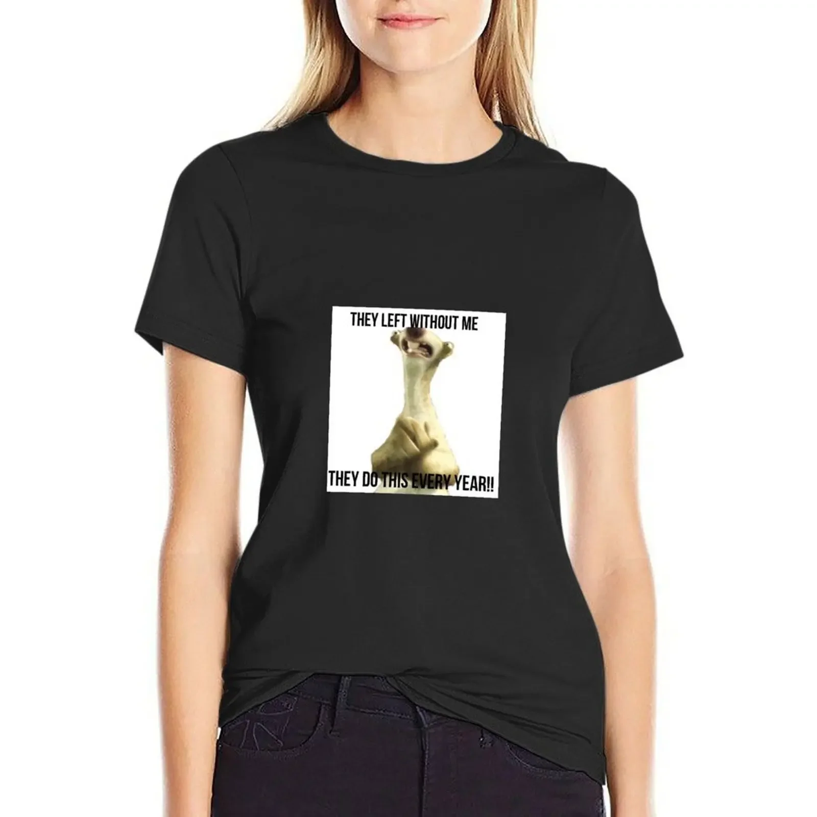 

Sid the Sloth T-Shirt new edition blacks plain Women's tops