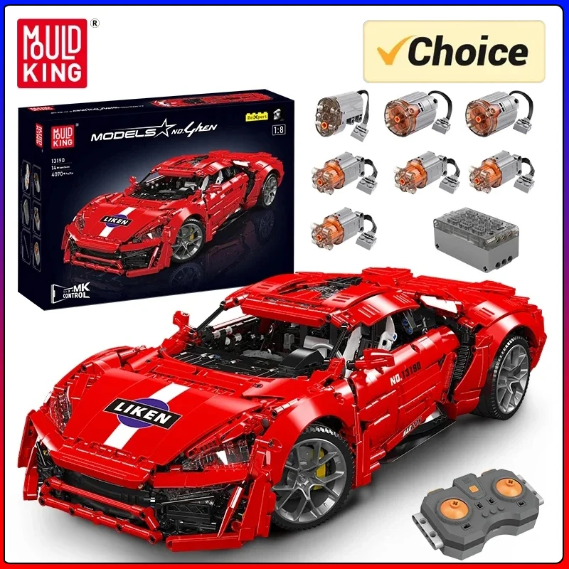 

Mould King 13190 Technical Car Toys The APP& RC Red Lyken Sport Racing Car Building Block Assembly Brick Set Kids Christmas Gift