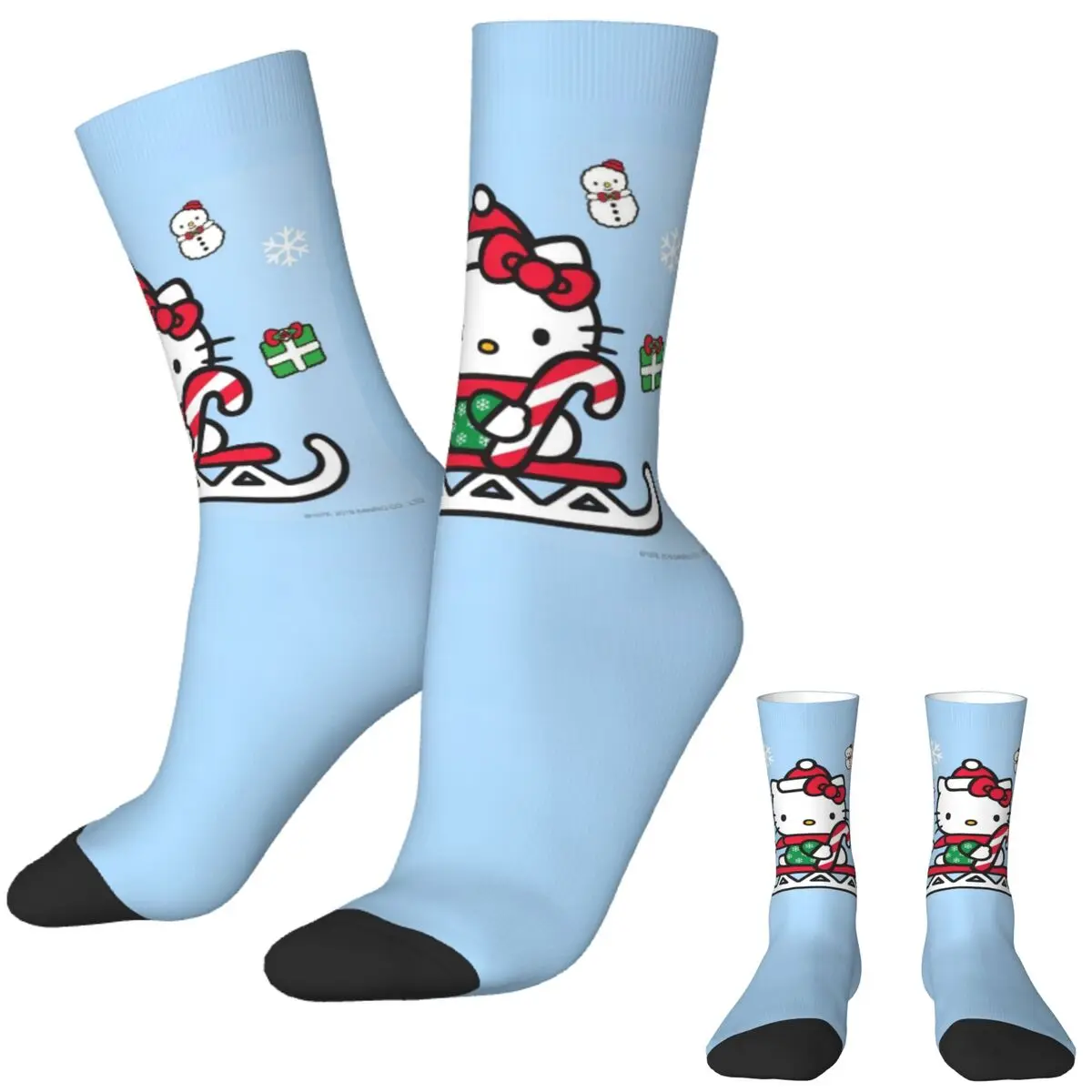 

Men Socks Hellos Kittys Christmas Stockings Autumn Gothic Medium Soft Socks Graphic Outdoor Anti Skid Socks