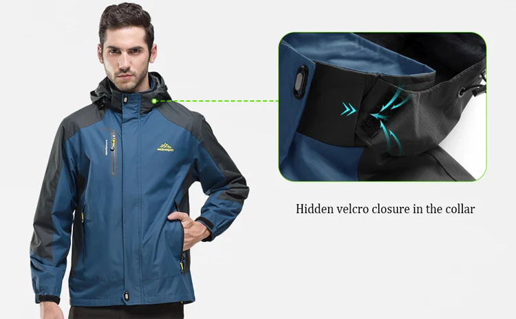 Männer Herbst Jacke Camping Wandern Trekking Windjacke Wasserdicht Mit Kapuze Frühling Outdoor Sport Reisen Klettern Mäntel – Detail 2