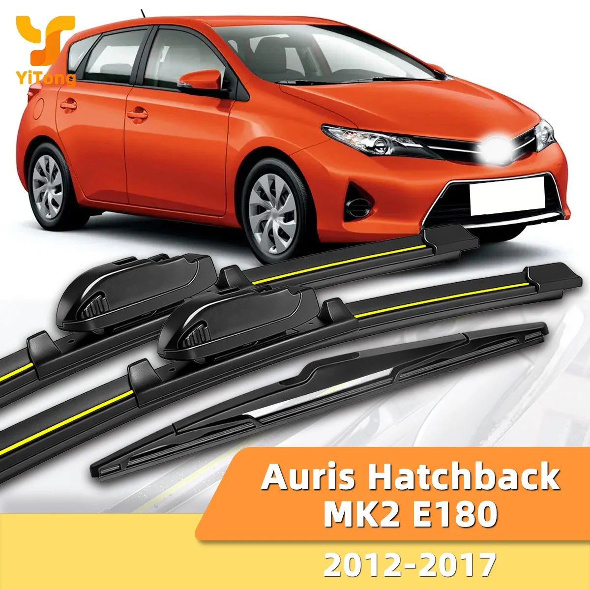 Yitong Suitable For Toyota Auris Hatchback MK2 E180 2012-2017 Front And Rear Windshield Wipers Durable Accessories Windshields