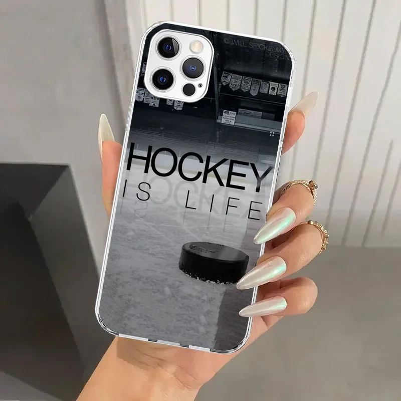 Coque de téléphone de sport de patinoire de hockey sur glace, coque souple à impression Funda, iPhone 16 15 14 13 12 Mini 11 Pro Max X XS Poly 7 Plus 8 SE 2020