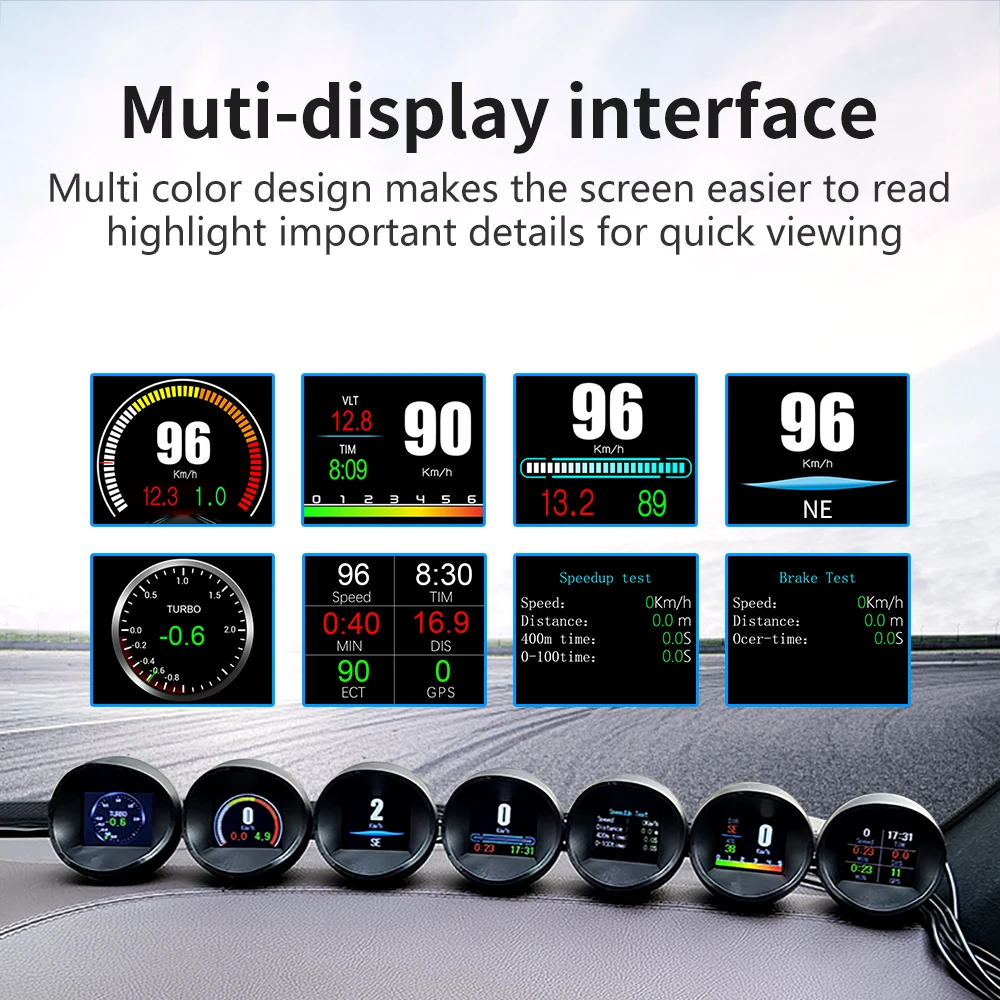 AD P11 Head Up Display OBD+GPS HUD Auto Head-up-Display Speedometer Projetor Km/h MPH Car Electronics Overspeed Alarm Slope Tilt