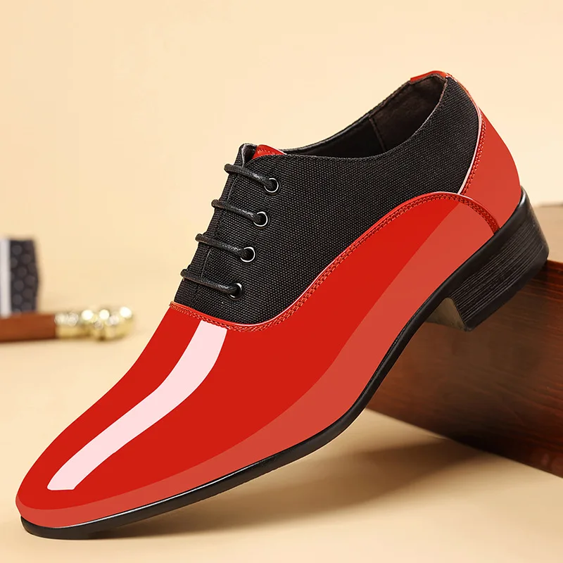 2025 Men Oxford Shoes Luxury Patent Leather Men Dress Shoes Pointed Toe Formal Office Shoes High Quality Men Praty Wedding Shoe