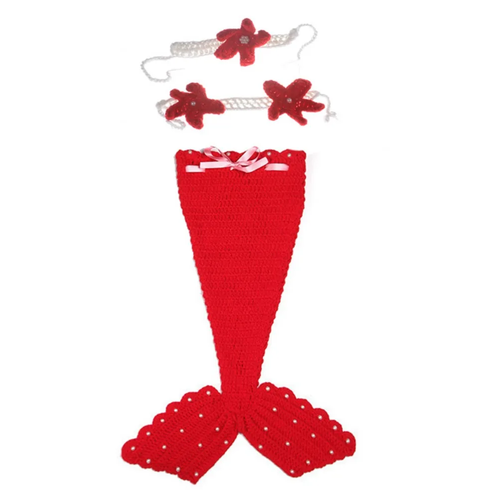 

креативный детский костюм русалки, комплект ручной работы, однотонный реквизит для детской фотосессии, повязка для волос, мягкий реквизит для фотосъемки новорожденных