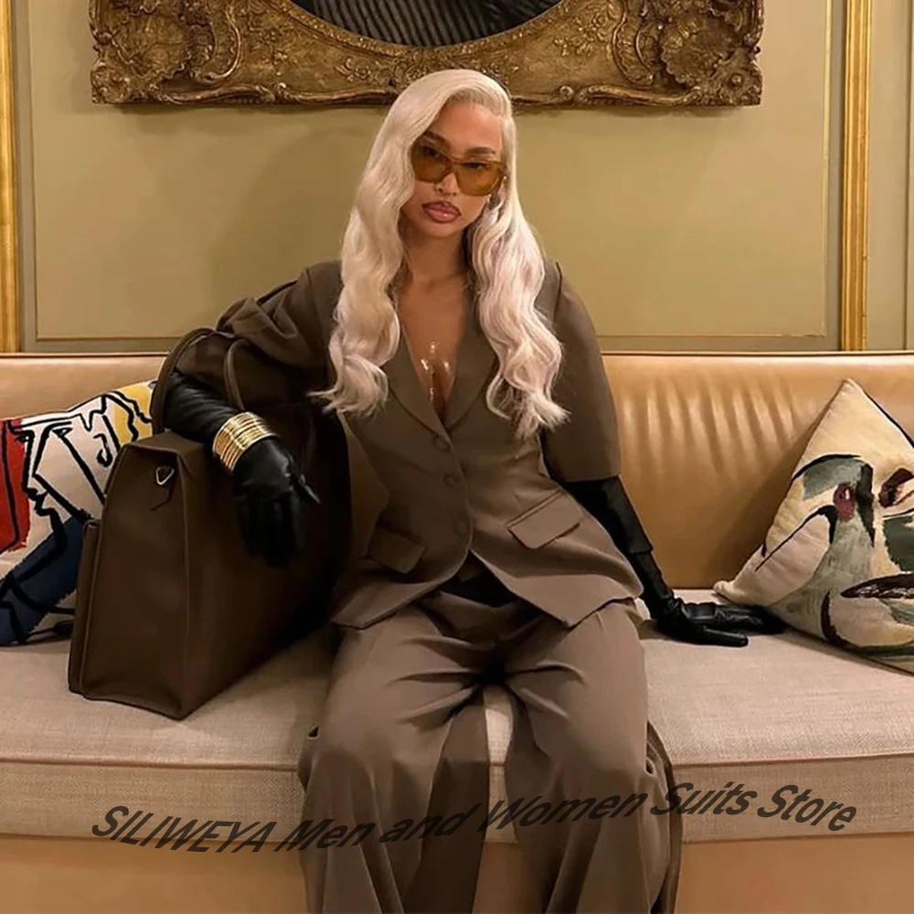 

Professional Elegant Women's Jacket Single Breasted Blazer Pants Suit Slim Fit 2Piece Set Formal Evening Party Outerwears