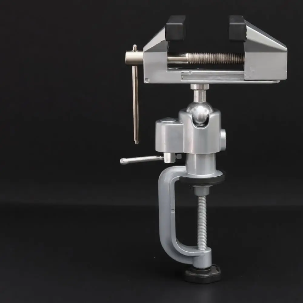 360 Degree Rotating Vise Stand For Electric Drill Grinder Aluminum Alloy Bench Clamp For Hobbyist Repair Tool