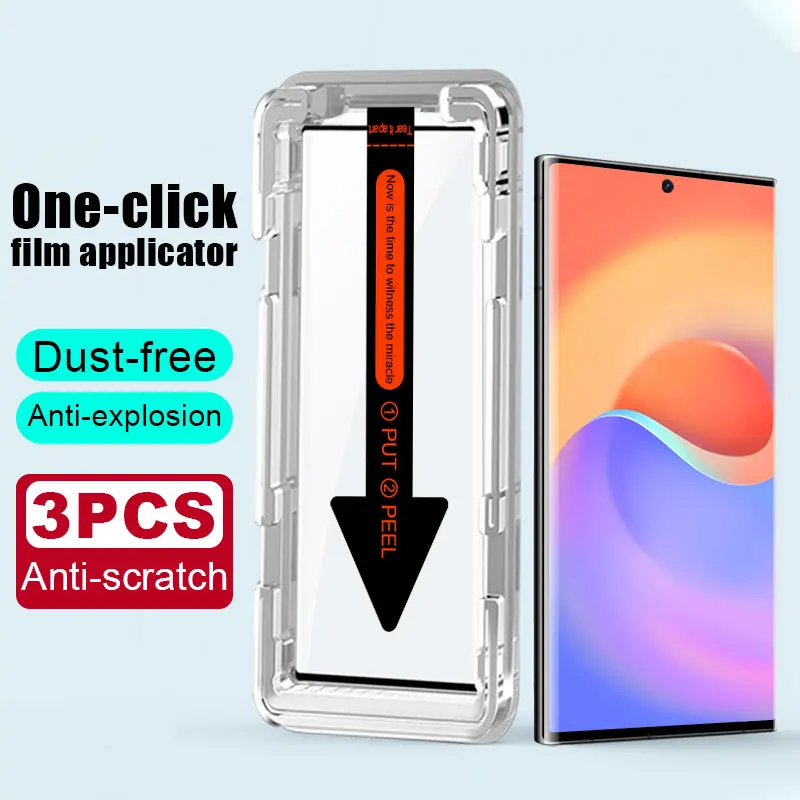 3Pcs Tempered glass Screen Protector For Samsung S24 Ultra S23 Plus S21 S22 Plus S21 Ultra Dust free cabin Protective Film