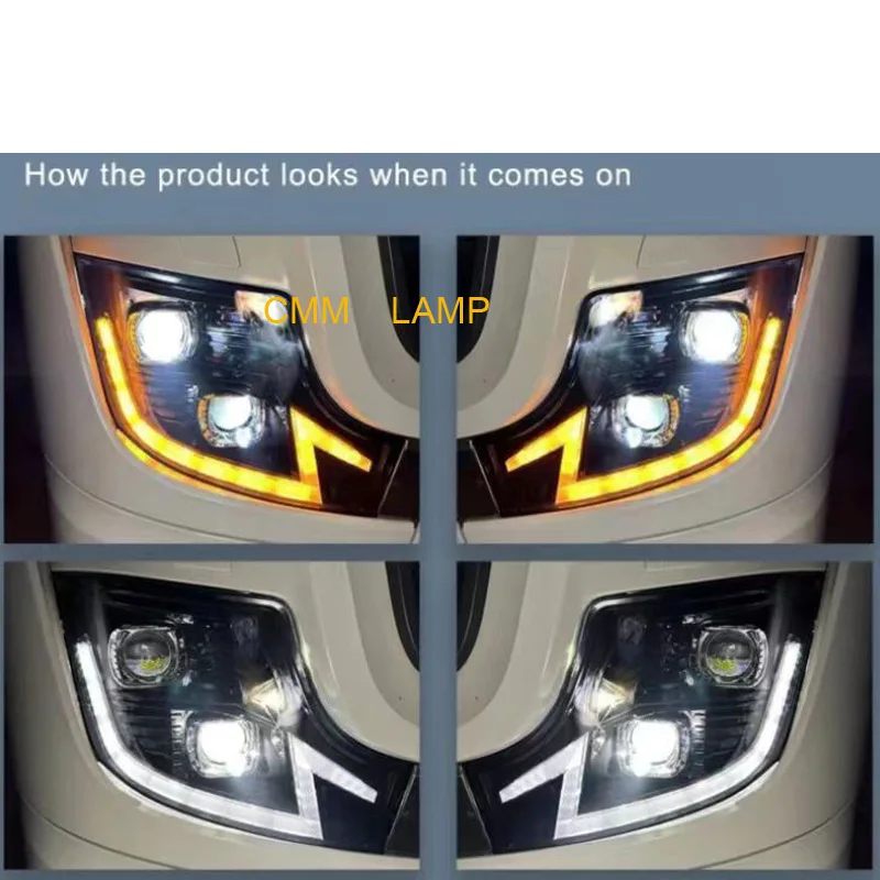 1 Pair LED Head Lamp New Design Fit For Mercedes BENZ Actros MP4 Truck Headlight With Lens A9608200539 A9608200439