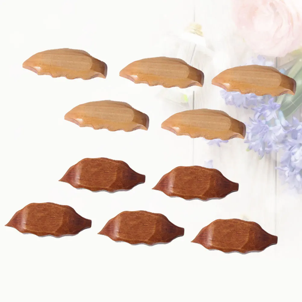 

10Pcs Wooden Leaf Chopsticks Holder Spoon Fork Rests Cutlery Stand Tableware Rack Natural Table Decor Dining Use