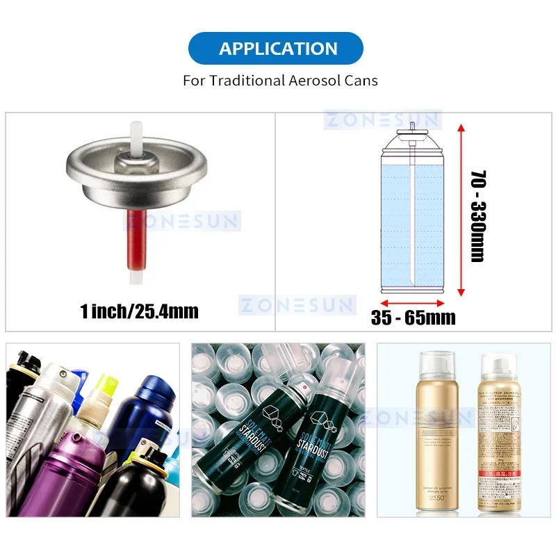 Zonesun Aerosol Can Gas Filler Aerosol Gas Filling Machine Spray Paint Refill Machine Spray Can Filling Equipment ZS-CQ2