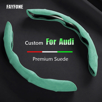 Custom logo Car Steering Wheel Cover Suede For Audi all medels A6L R8 Q3 Q5 Q7 S4 RS TT Quattro A7 A8 A3 A4 A5 Auto Accessories