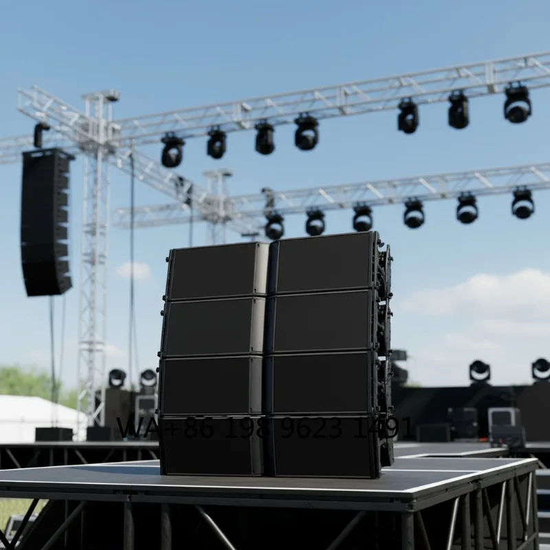 Dual 12 Inch 3-Way Passive Line Array 2200W Birch Plywood Speaker for Large Stage Outdoor Live Event