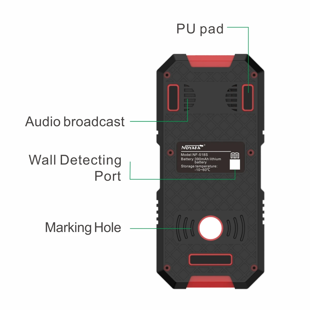 NOYAFA 3 In 1 Metal Detector Backlit Black AC Wood Stud Finder Cable Wires Depth Tracker Undeground Wall Scanner