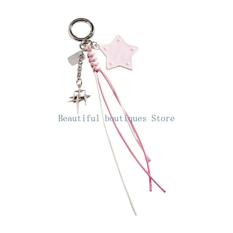 U4LF Vintage Cartoon Star Heart Keychain Artistic Resin Decors For Book Lovers
