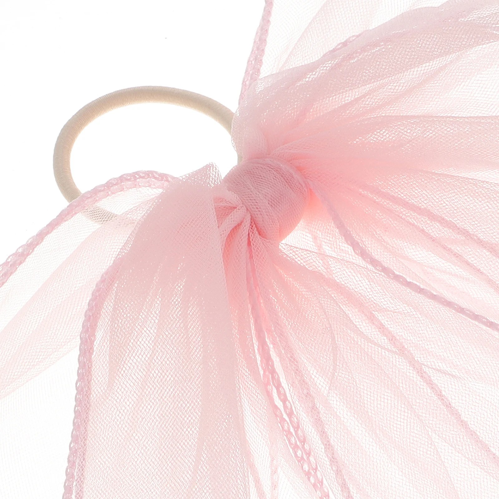 Accessori per capelli da sposa Velo con fiocco rosa per la sposa, damigella d'onore, festa di nozze, fascia in rete, fermaglio per capelli corto in tulle da sposa