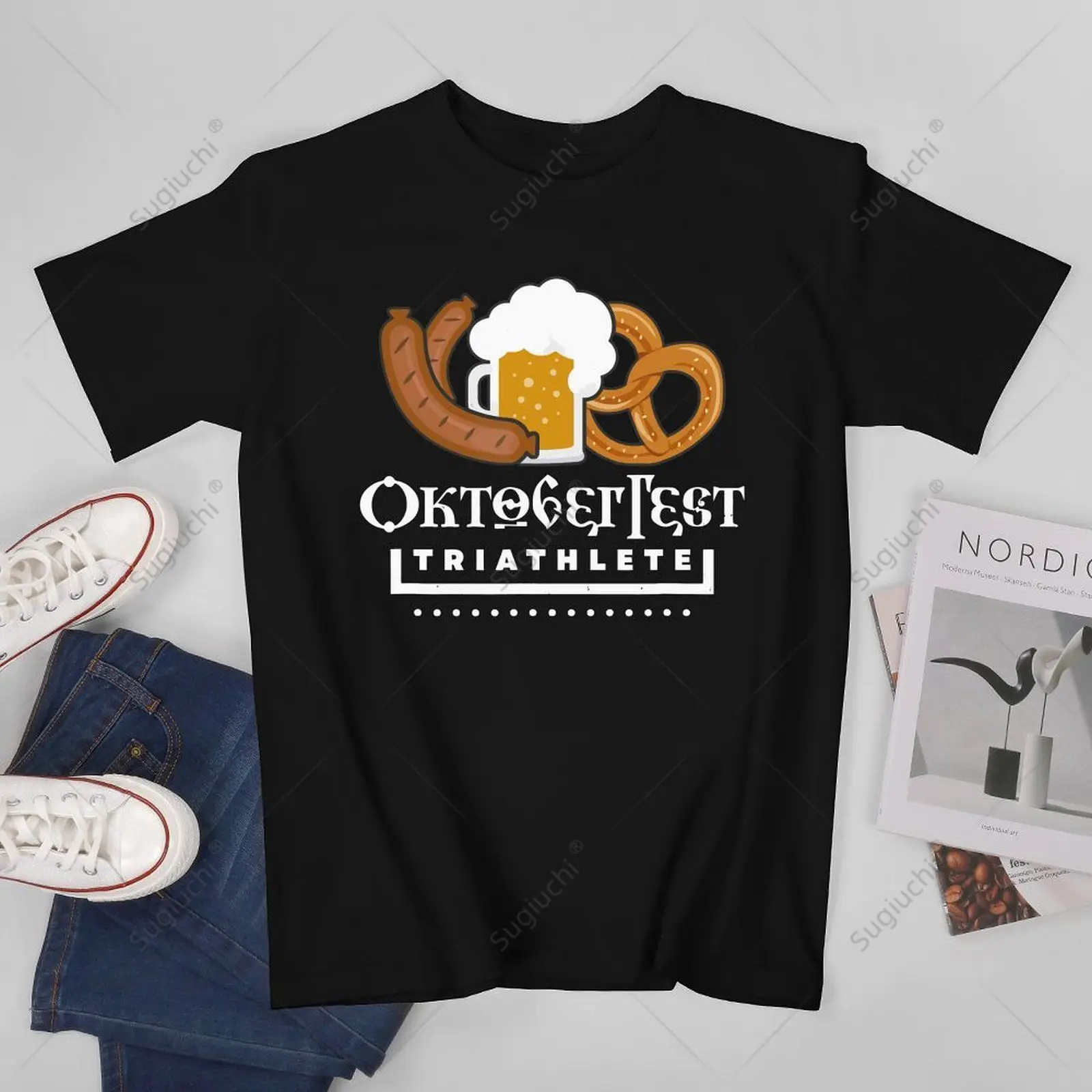 Unisex Men Germany Oktoberfest Triathlete Tshirt Tees T Shirts Women Boys 100% Cotton T-Shirt