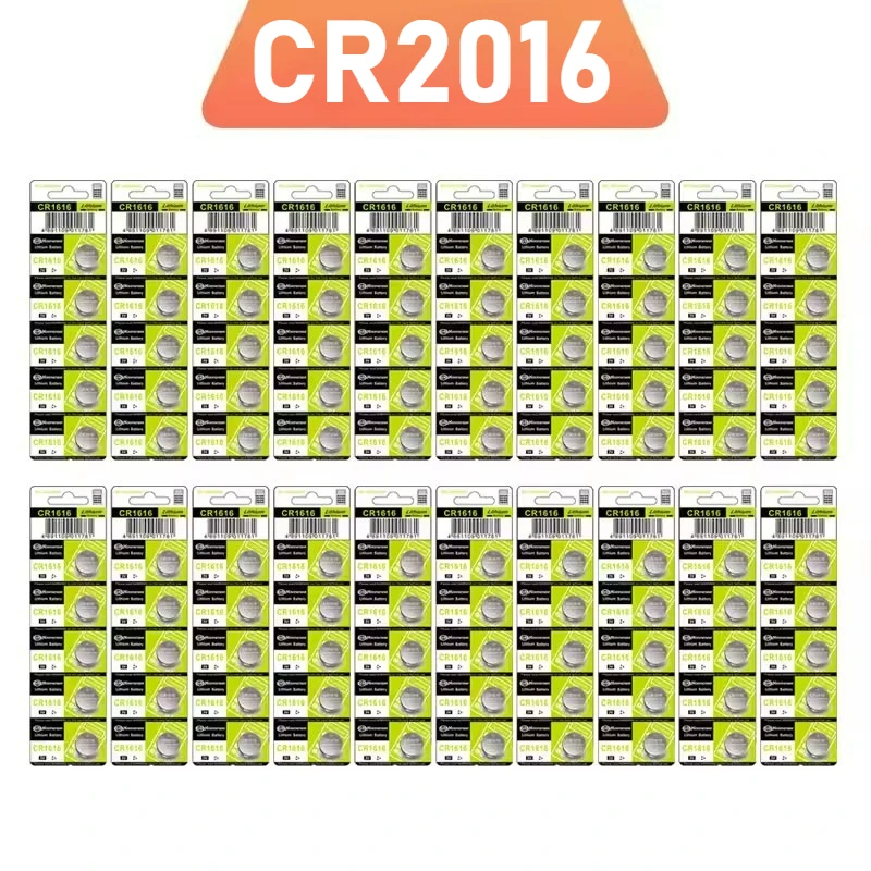 CR2016 3V Lithium Button Cell Battery for Watch,Toy,Key Fob,Calculator,Remote, Medical Devices – LM2016,BR2016,DL2016 – 2-100pcs
