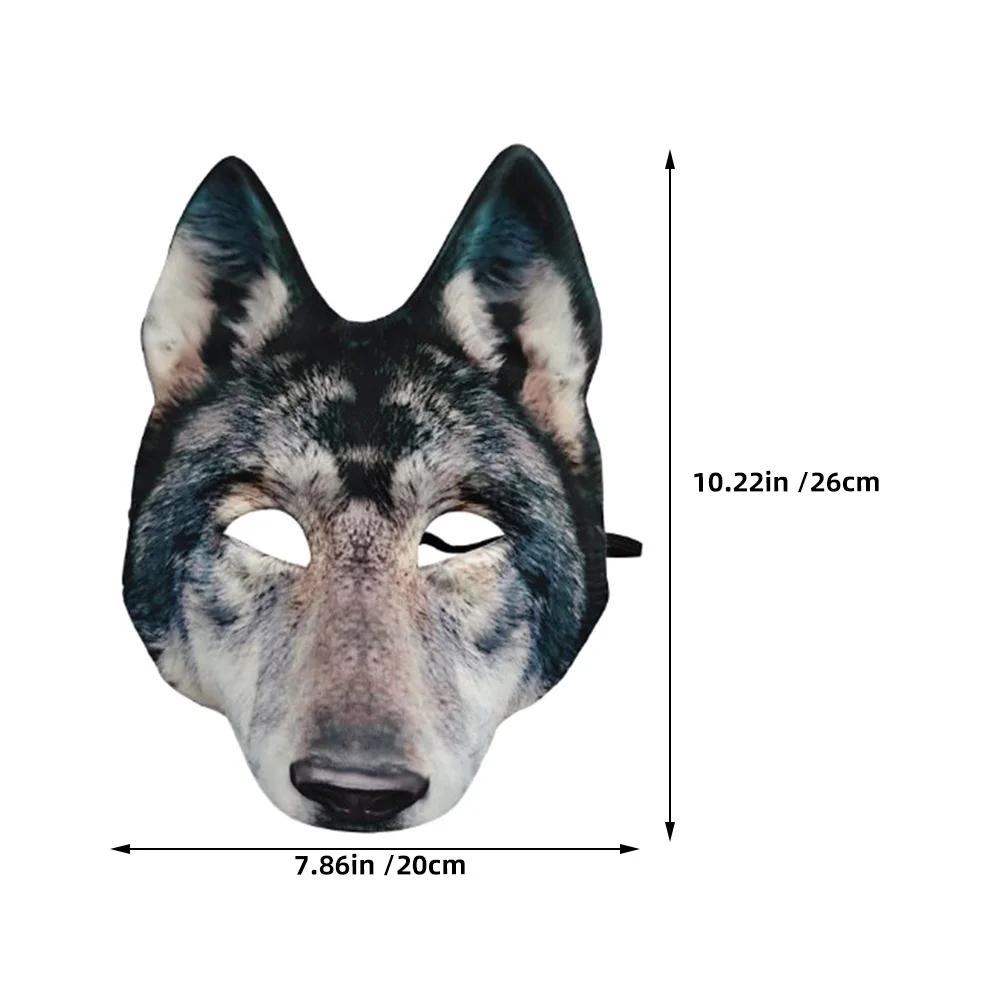 Masque de loup, masque de costume de loup-garou 3D réaliste pour Halloween, masque facial de cosplay d'animal effrayant réglable pour adultes et enfants,