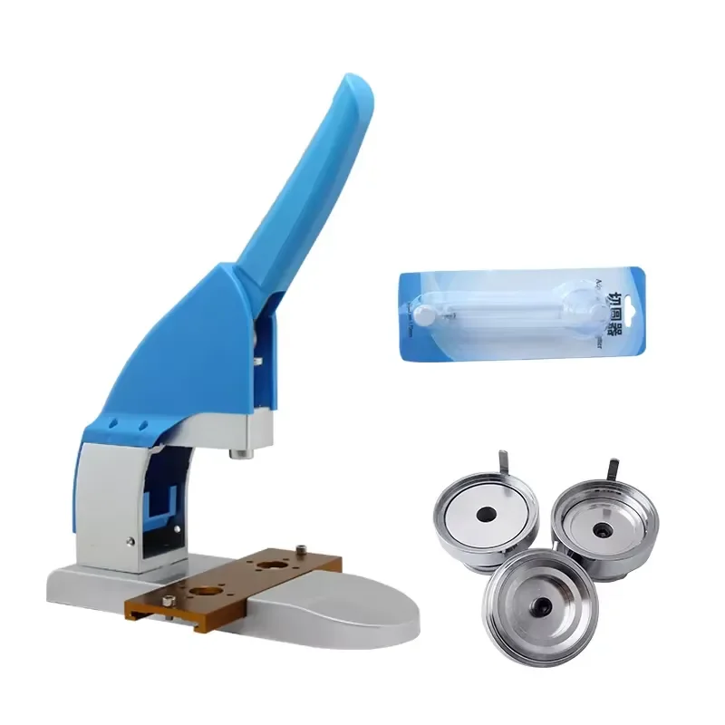 for New Manual 56mm Button Maker with Circle Paper Cutter Pin Buttons Bottle Opener and Key Chain