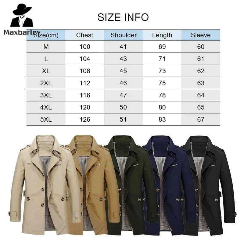 Abrigo de calle de moda para hombre, Chaqueta larga de negocios, rompevientos informal de algodón puro, Primavera, Otoño e Invierno