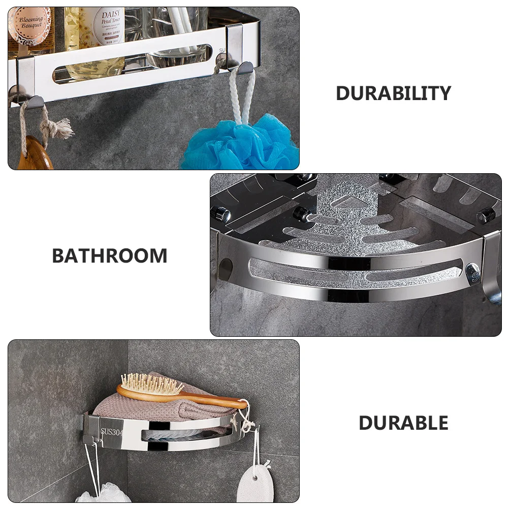 

2Pcs Triangle Rack Bathroom Tripod Toiletry Stand Modern Style Organizer Shelf for Bathroom Kitchen Use Corner Shower Shelf