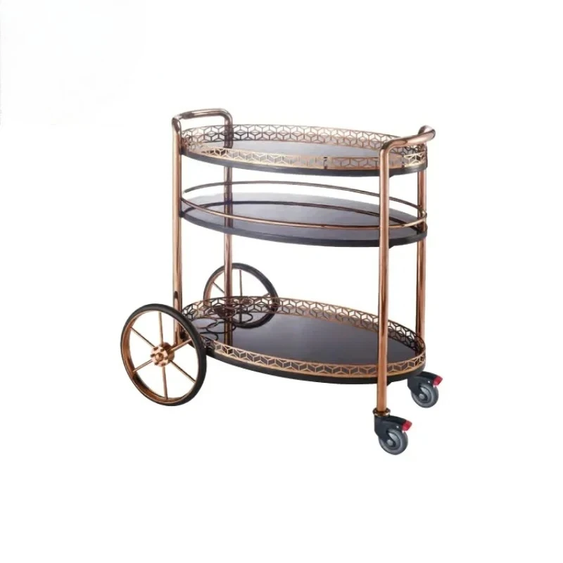 New Hotel Room Service Tables Restaurant Food Cart Antique Wooden Serving Trolley