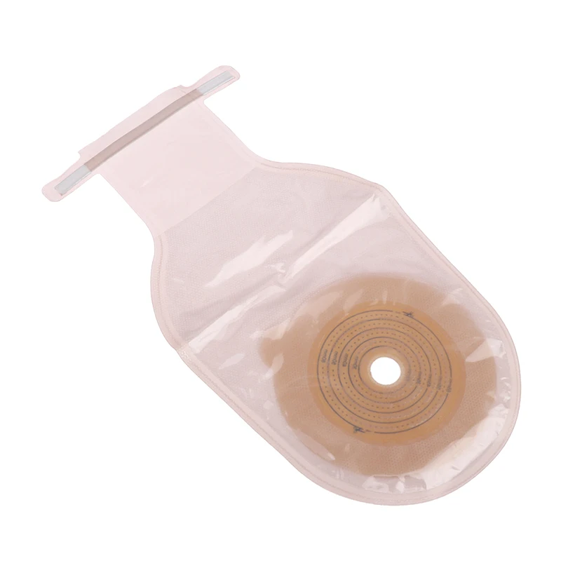 Colostomy Bags Max Stoma 60mm Skin Color Ostomy Bags with Hook & Loop Back Window Drainable Ostomy Pouch 10 Pcs