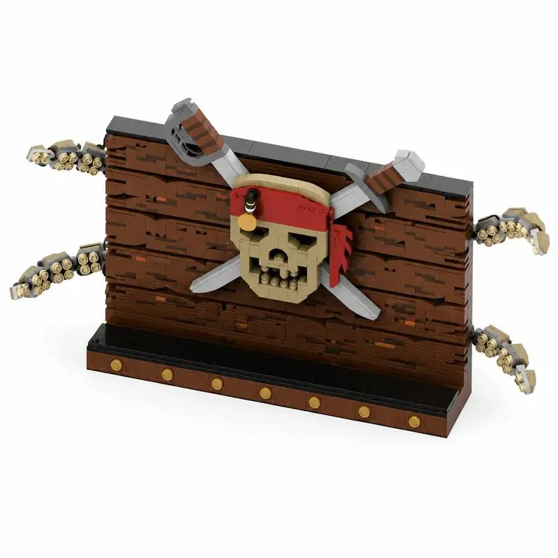 1294PCS Pirate Adventure Display Stand MOC Model Custom Puzzle DIY Creative Assembly Educational Toy Building Blocks Collection