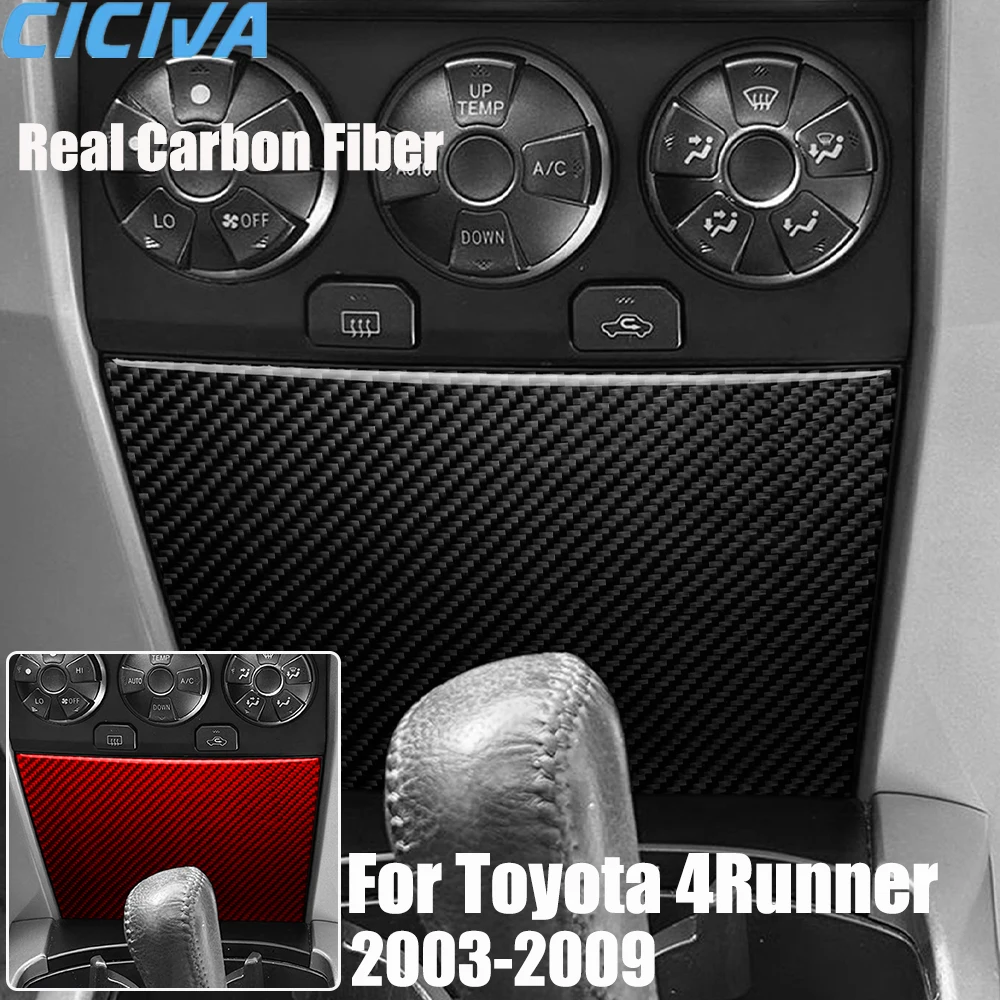 

Real Carbon Fiber Car Accessories Center Storage Trim Cover Soft Sticker For Toyota 4Runner 2003 2004 2005 2006 2007 2008 2009