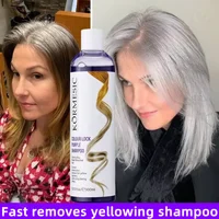 Champú púrpura profesional, eliminación amarilla profesional, postteñido, cuidado del cabello gris, champú resaltado blanqueado, revitaliza 300ml