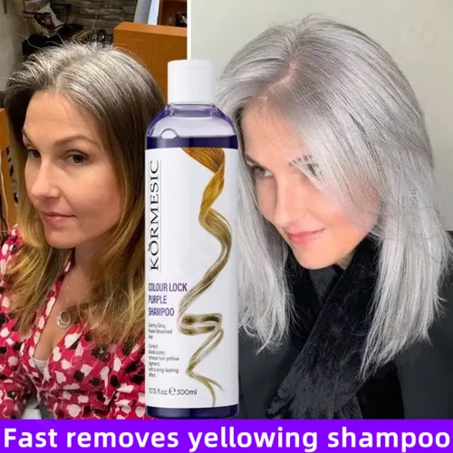 Champú púrpura profesional, eliminación amarilla profesional, postteñido, cuidado del cabello gris, champú resaltado blanqueado, revitaliza 300ml