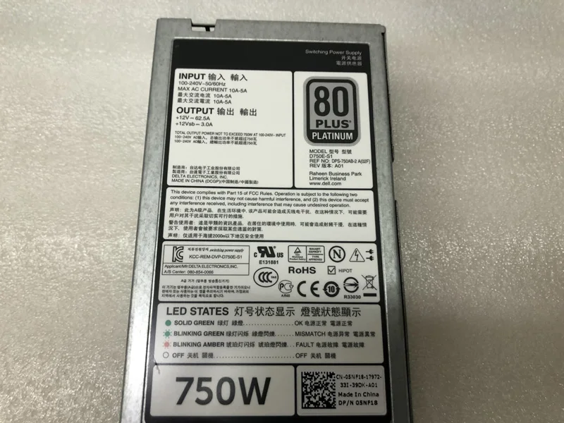 Imagem -03 - Original para Poweredge R720 R620 R520 T620 R820 R920 750w Fonte de Alimentação Psu N30p9 Cwkmx 79rdr 5nf18 6w2pw Novo