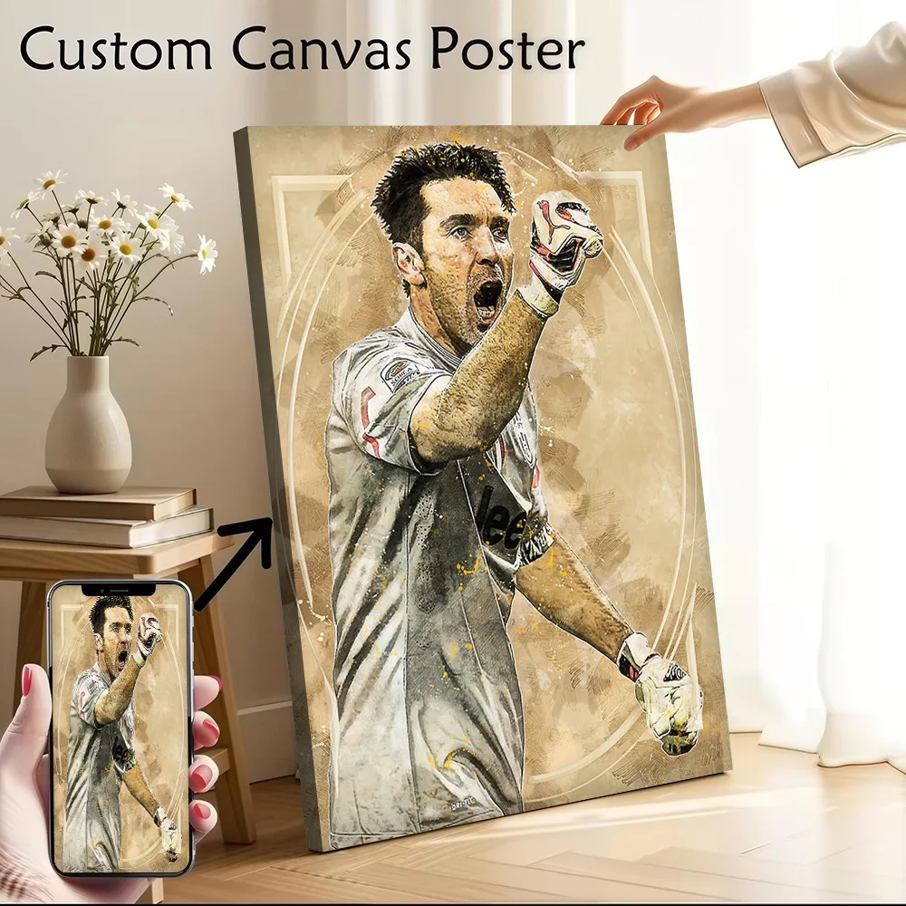 Pôster em Tela Personalizável Gianluigi Buffon, Pintura em Tela Impressa, Arte de Parede para Fãs, Decoração de Sala de Estar, Decoração para Gamers