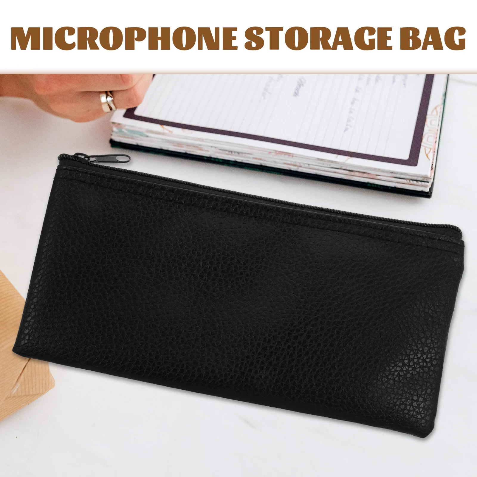 

Microphone Tear Resistant Mic Protective Pouch Stain Durable Zipper Portable Gig Pouch Mic Carrier Storage Organizer