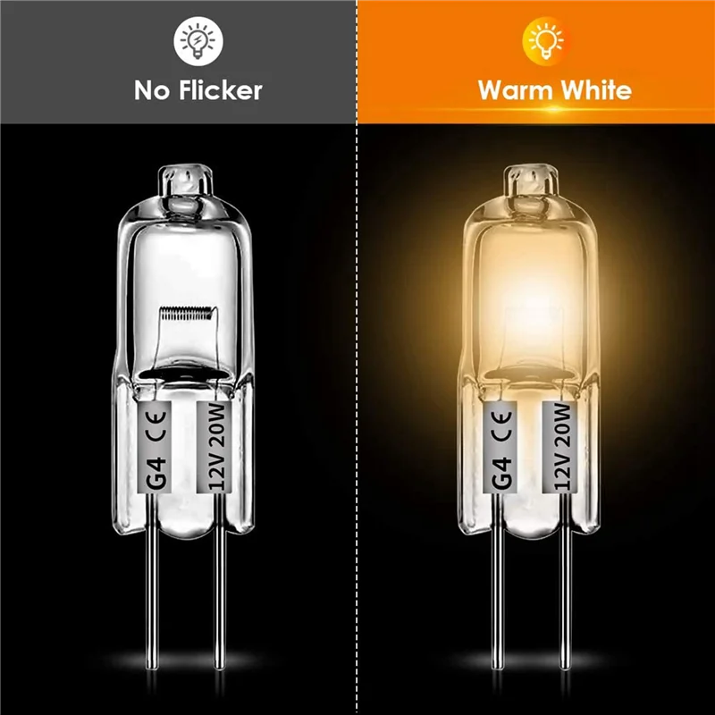 

LICE-80PCS G4 12V 20W Halogen Lamp G4 12V Bulb Inserted Beads Crystal Lamp Halogen Bulb 20W 12V Halogen Bulbs