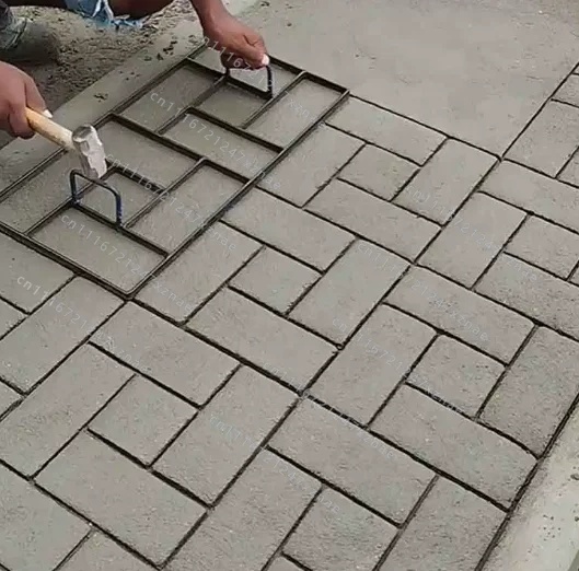 anti-skid steel mold pavement cement concrete pastoral，Aisle retro courtyard garden printing steel material